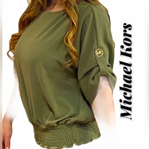 Michael Kors Army Green Blouse, Large, NWT - Picture 10 of 10
